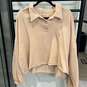 ARIE CROPPED NUDE SWEATER